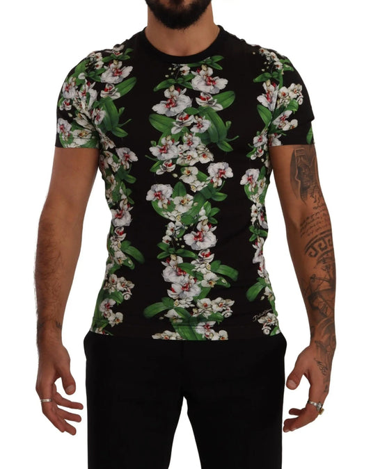 Dolce & Gabbana Black Floral Print Crewneck T-shirt - HBPS Beauty & Fashion