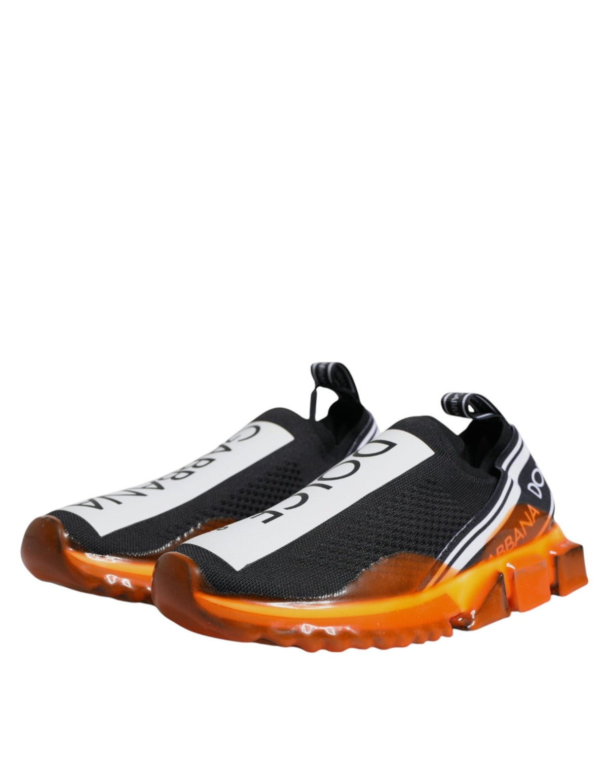 Dolce & Gabbana Black Orange Sorrento Slip On Sneakers Shoes - HBPS Beauty & Fashion