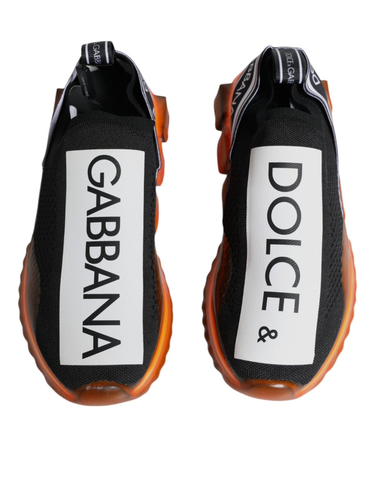 Dolce & Gabbana Black Orange Sorrento Slip On Sneakers Shoes - HBPS Beauty & Fashion