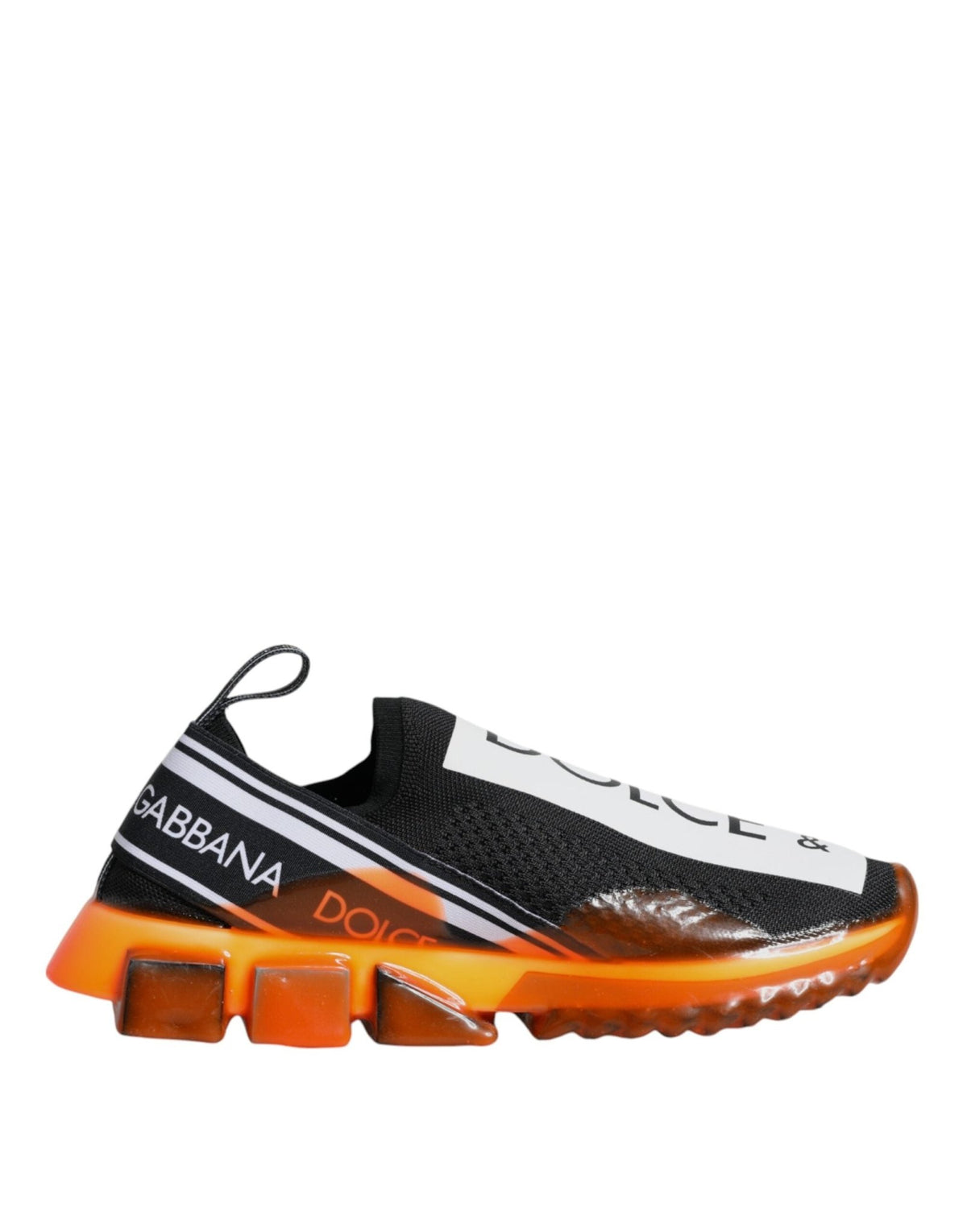 Dolce & Gabbana Black Orange Sorrento Slip On Sneakers Shoes - HBPS Beauty & Fashion