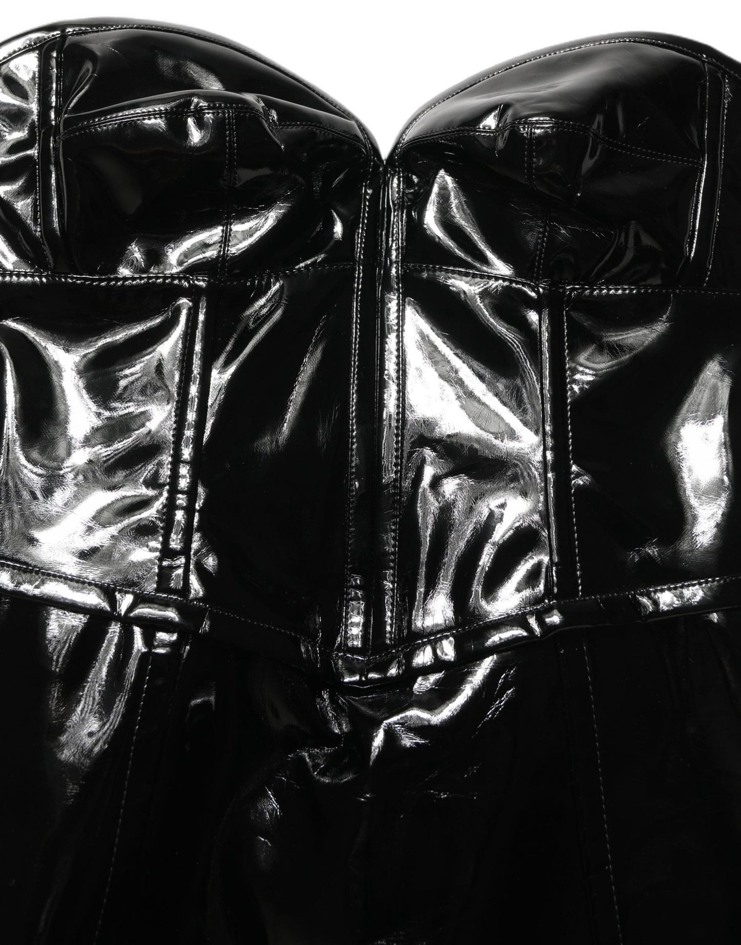 Dolce & Gabbana Black Patent Leather Corset Style Mini Dress - HBPS Beauty & Fashion