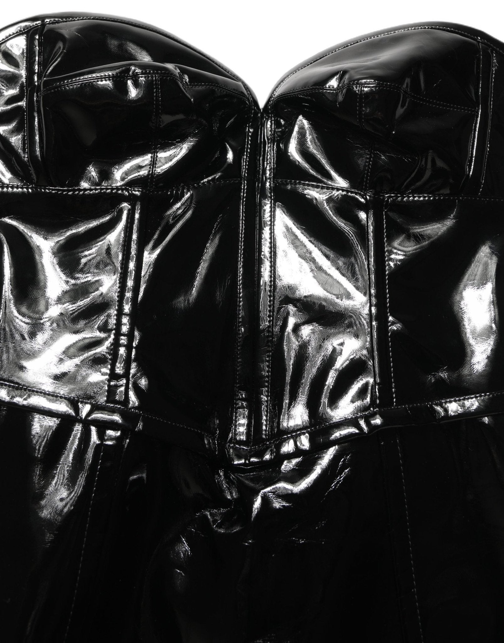 Dolce & Gabbana Black Patent Leather Corset Style Mini Dress - HBPS Beauty & Fashion