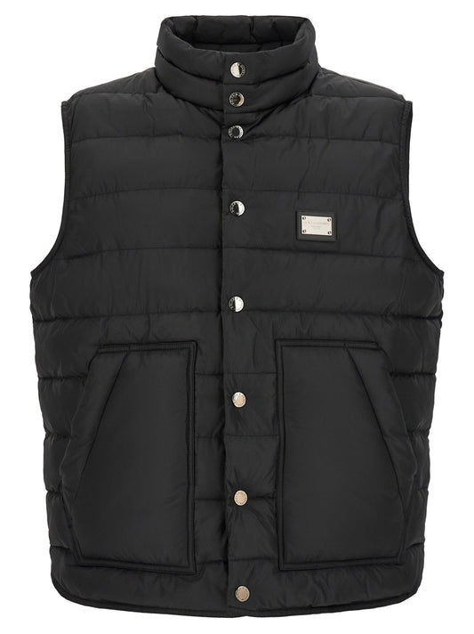 Dolce & Gabbana Black Polyester Sleeveless Jacket - HBPS Beauty & Fashion