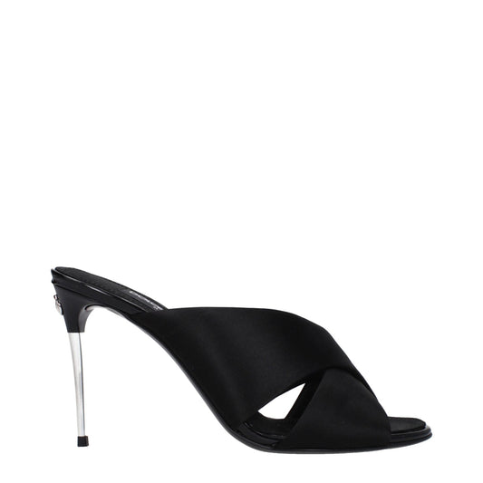 Dolce & Gabbana Black Satin Stiletto Heel Sandals - HBPS Beauty & Fashion