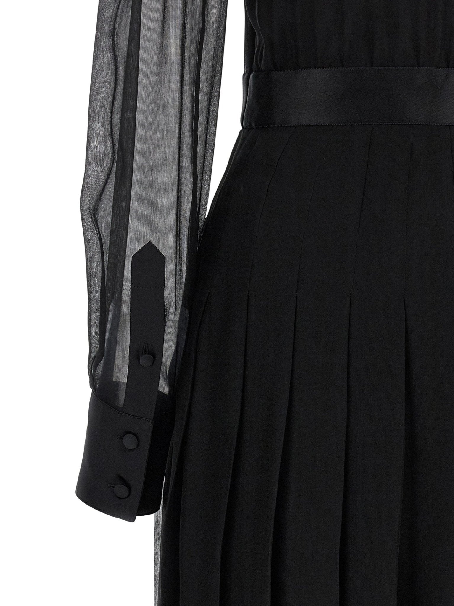 Dolce & Gabbana Black Silk Midi Dress - HBPS Beauty & Fashion