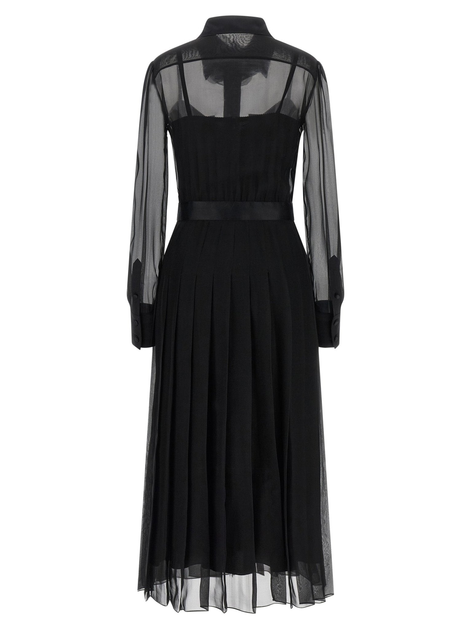 Dolce & Gabbana Black Silk Midi Dress - HBPS Beauty & Fashion