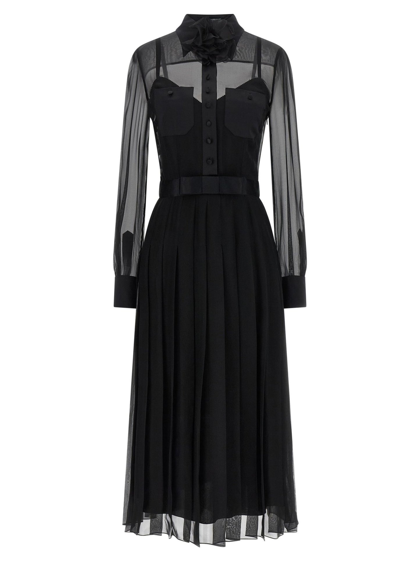 Dolce & Gabbana Black Silk Midi Dress - HBPS Beauty & Fashion
