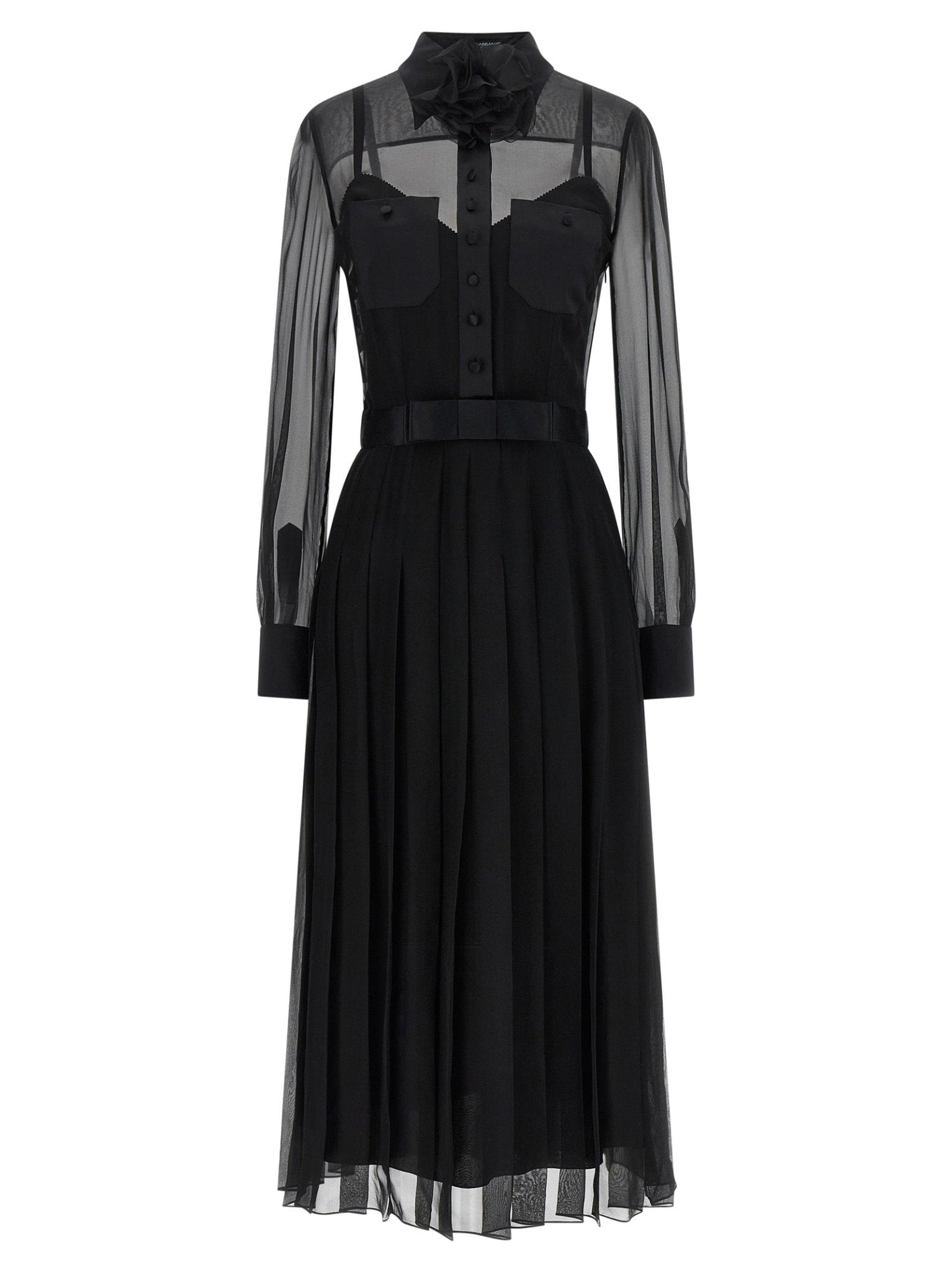 Dolce & Gabbana Black Silk Midi Dress - HBPS Beauty & Fashion