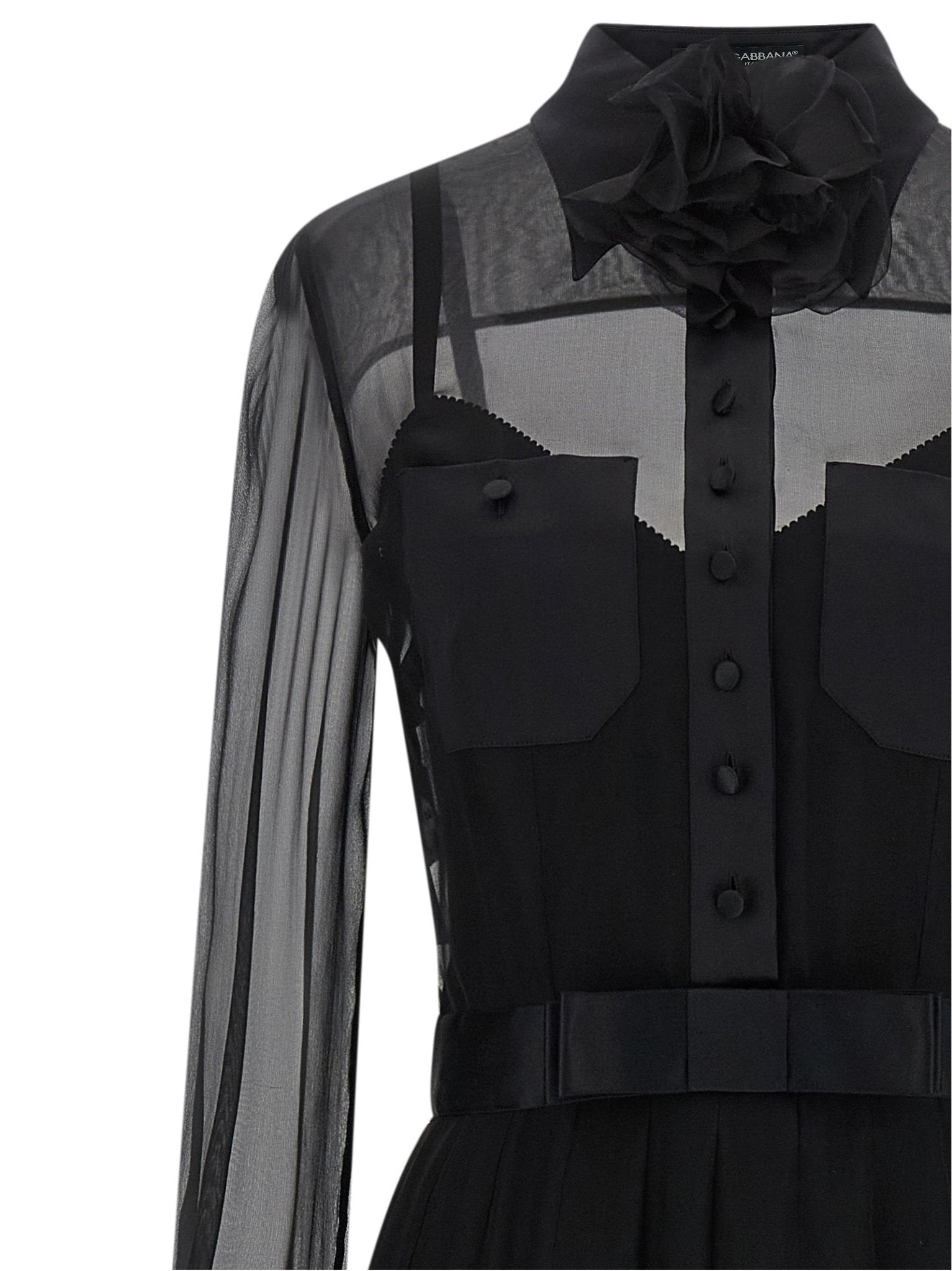 Dolce & Gabbana Black Silk Midi Dress - HBPS Beauty & Fashion
