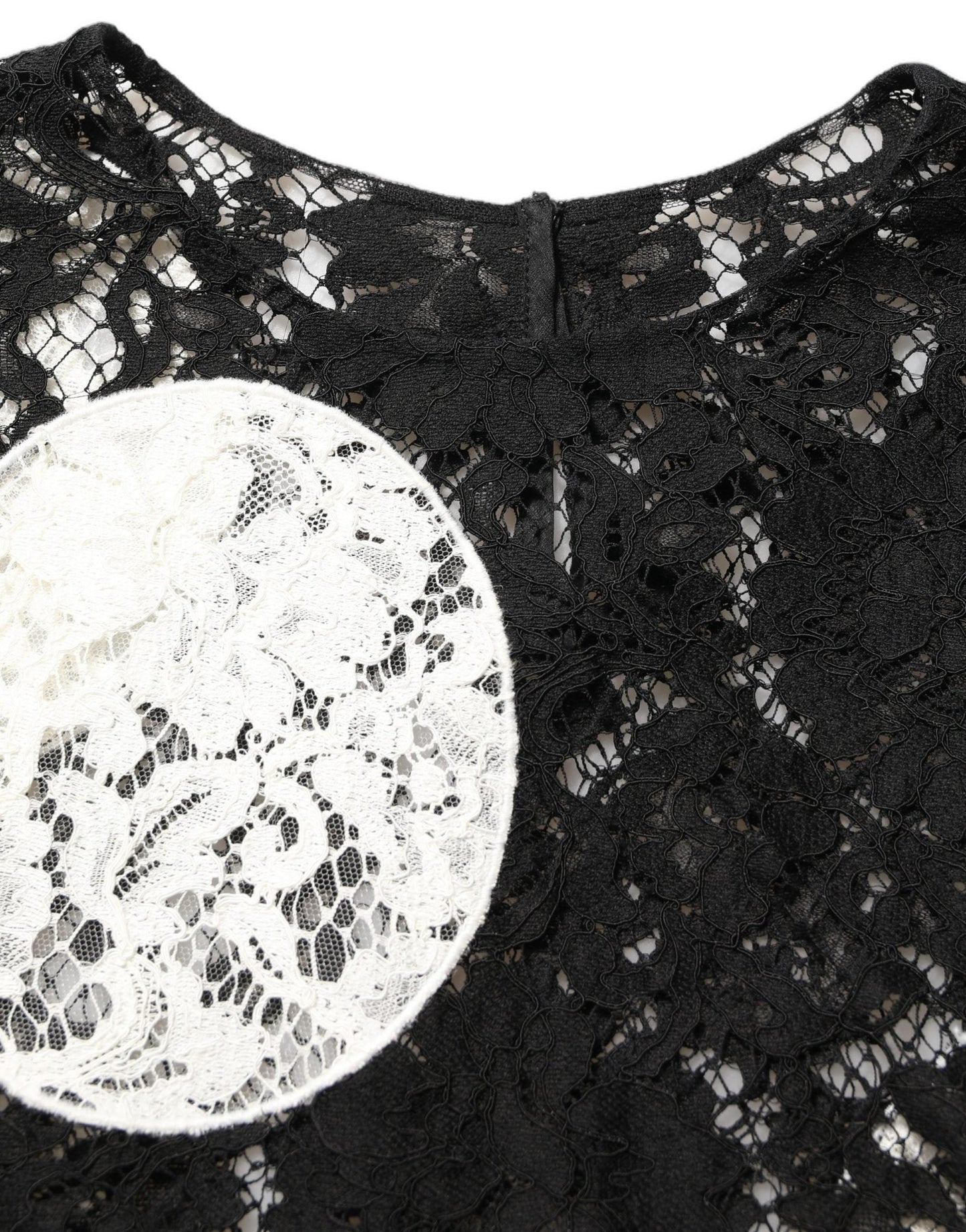 Dolce & Gabbana Black White Floral Lace Short Sleeve Blouse Top - HBPS Beauty & Fashion