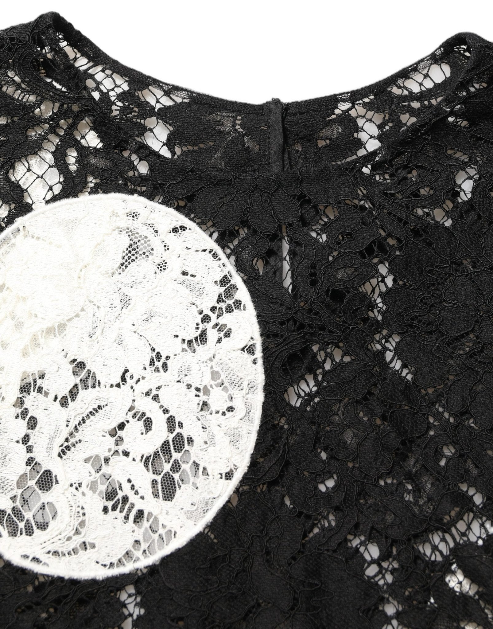 Dolce & Gabbana Black White Floral Lace Short Sleeve Blouse Top - HBPS Beauty & Fashion