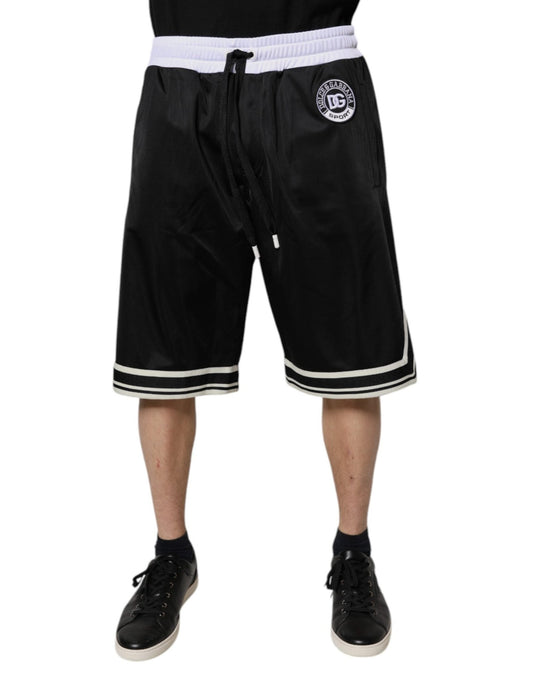 Dolce & Gabbana Black White Men Bermuda Sweatshorts Shorts - HBPS Beauty & Fashion