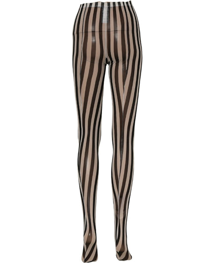 Dolce & Gabbana Black White Stripes Tights Stocking Pantyhose Socks - HBPS Beauty & Fashion