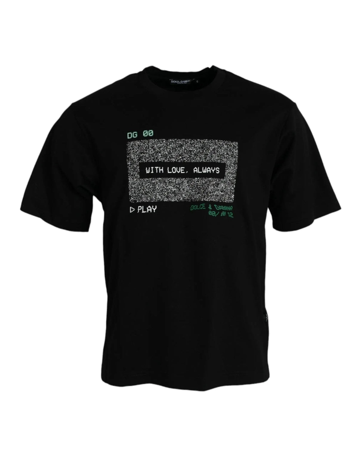 Dolce & Gabbana Black With Love Always Crew Neck Top T-shirt - HBPS Beauty & Fashion