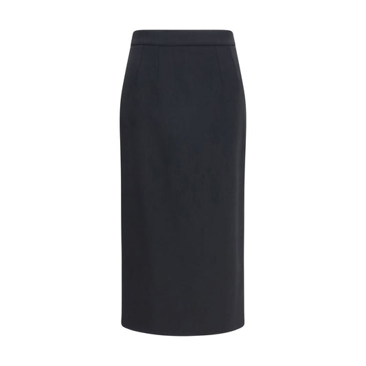 Dolce & Gabbana Black Wool Oves Aries Long Skirt - HBPS Beauty & Fashion