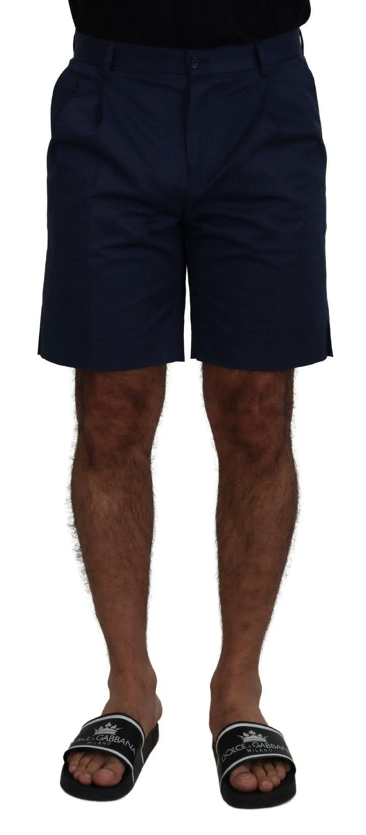 Dolce & Gabbana Blue Chinos Cotton Stretch Casual Shorts - HBPS Beauty & Fashion