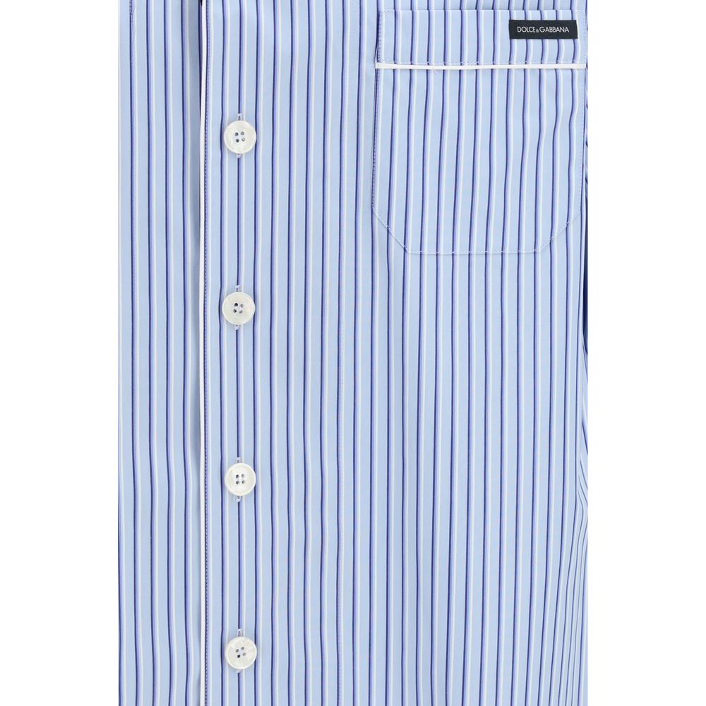 Dolce & Gabbana Blue Cotton Shortsleeve Shirt - HBPS Beauty & Fashion