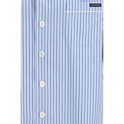 Dolce & Gabbana Blue Cotton Shortsleeve Shirt - HBPS Beauty & Fashion