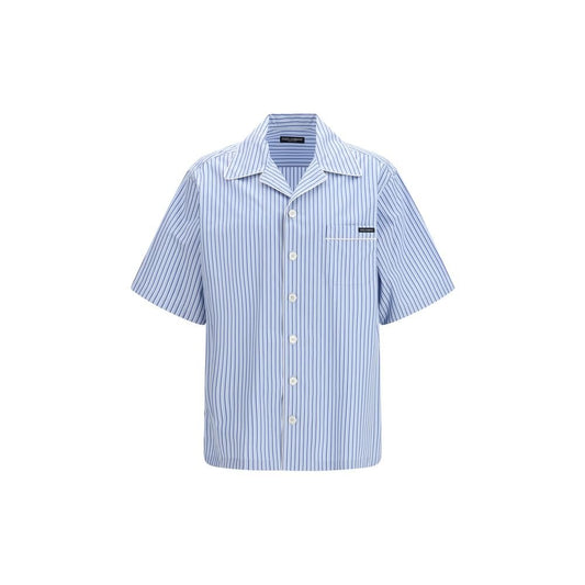 Dolce & Gabbana Blue Cotton Shortsleeve Shirt - HBPS Beauty & Fashion
