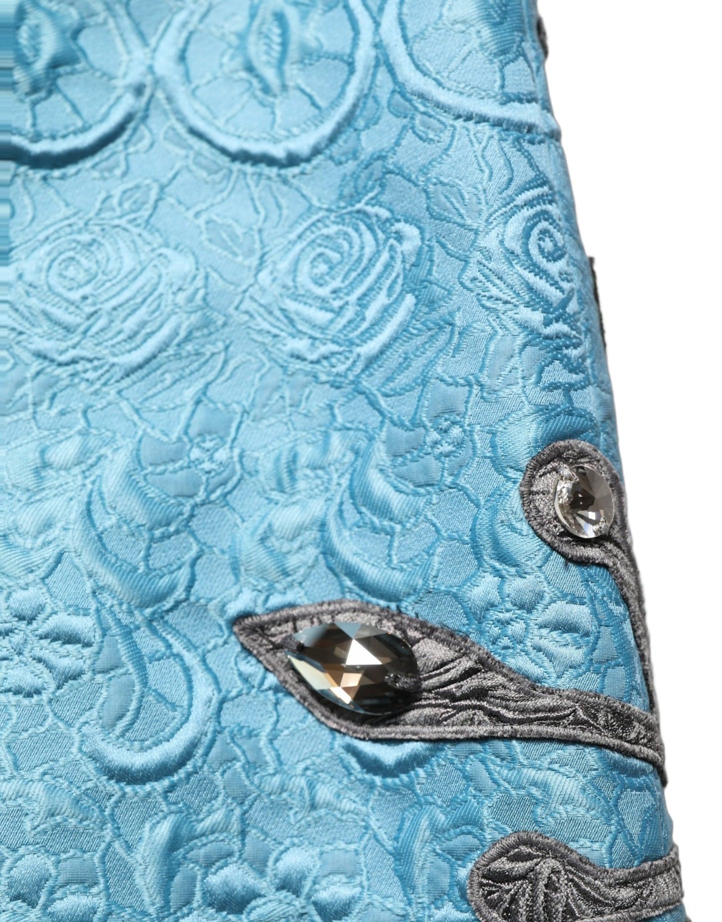 Dolce & Gabbana Blue Jacquard Embroidered A-line Midi Skirt - HBPS Beauty & Fashion