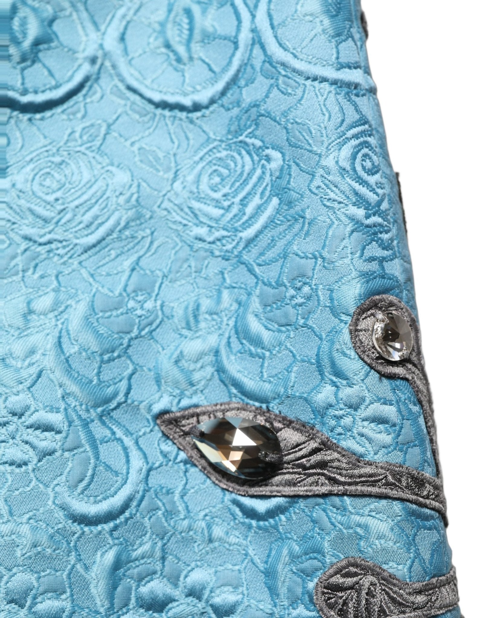 Dolce & Gabbana Blue Jacquard Embroidered A-line Midi Skirt - HBPS Beauty & Fashion