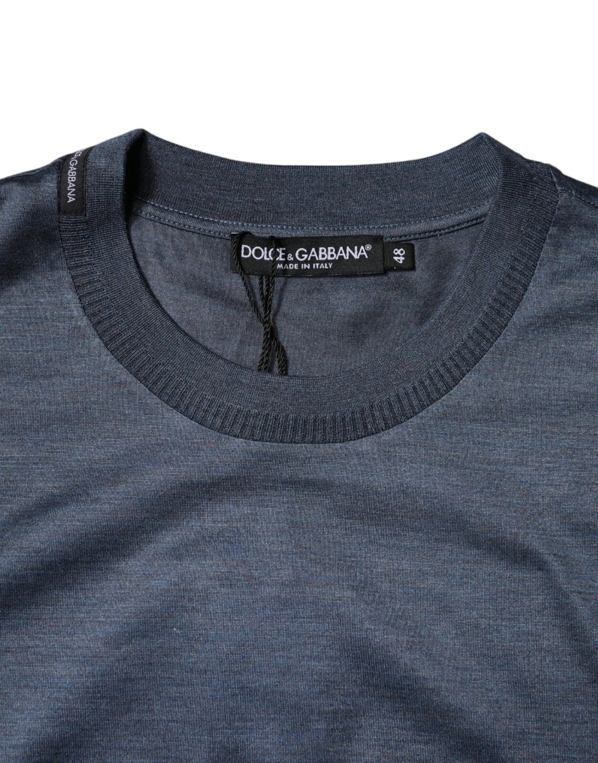 Dolce & Gabbana Blue Silk Crew Neck Short Sleeves Men T-shirt - HBPS Beauty & Fashion