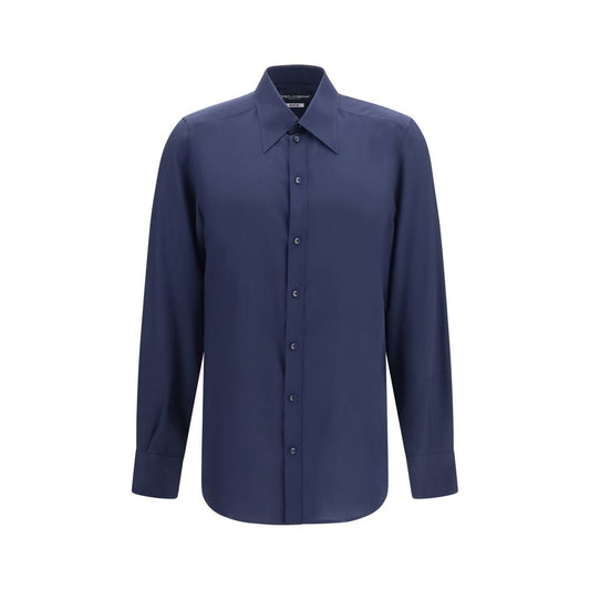 Dolce & Gabbana Blue Silk Dress Shirt - HBPS Beauty & Fashion