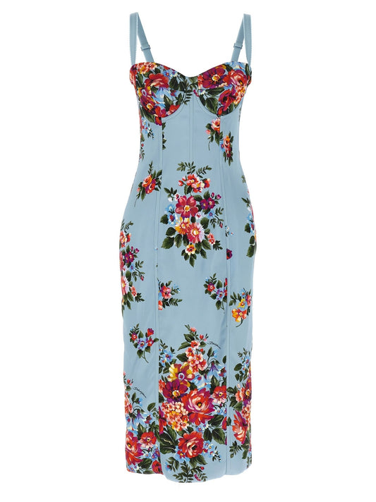 Dolce & Gabbana Blue Viscose Midi Dress - HBPS Beauty & Fashion