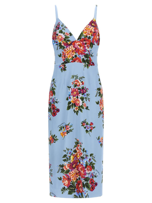 Dolce & Gabbana Blue Viscose Midi Dress - HBPS Beauty & Fashion