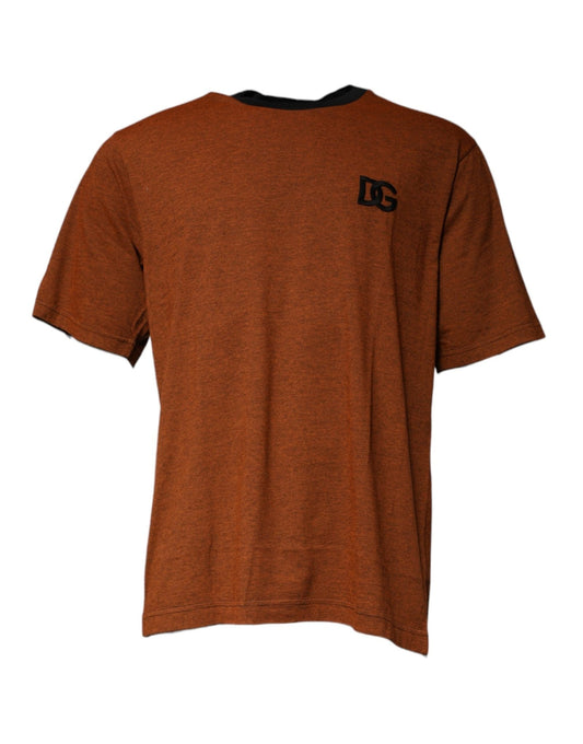 Dolce & Gabbana Brown DG Logo Cotton Crew Neck T-shirt - HBPS Beauty & Fashion