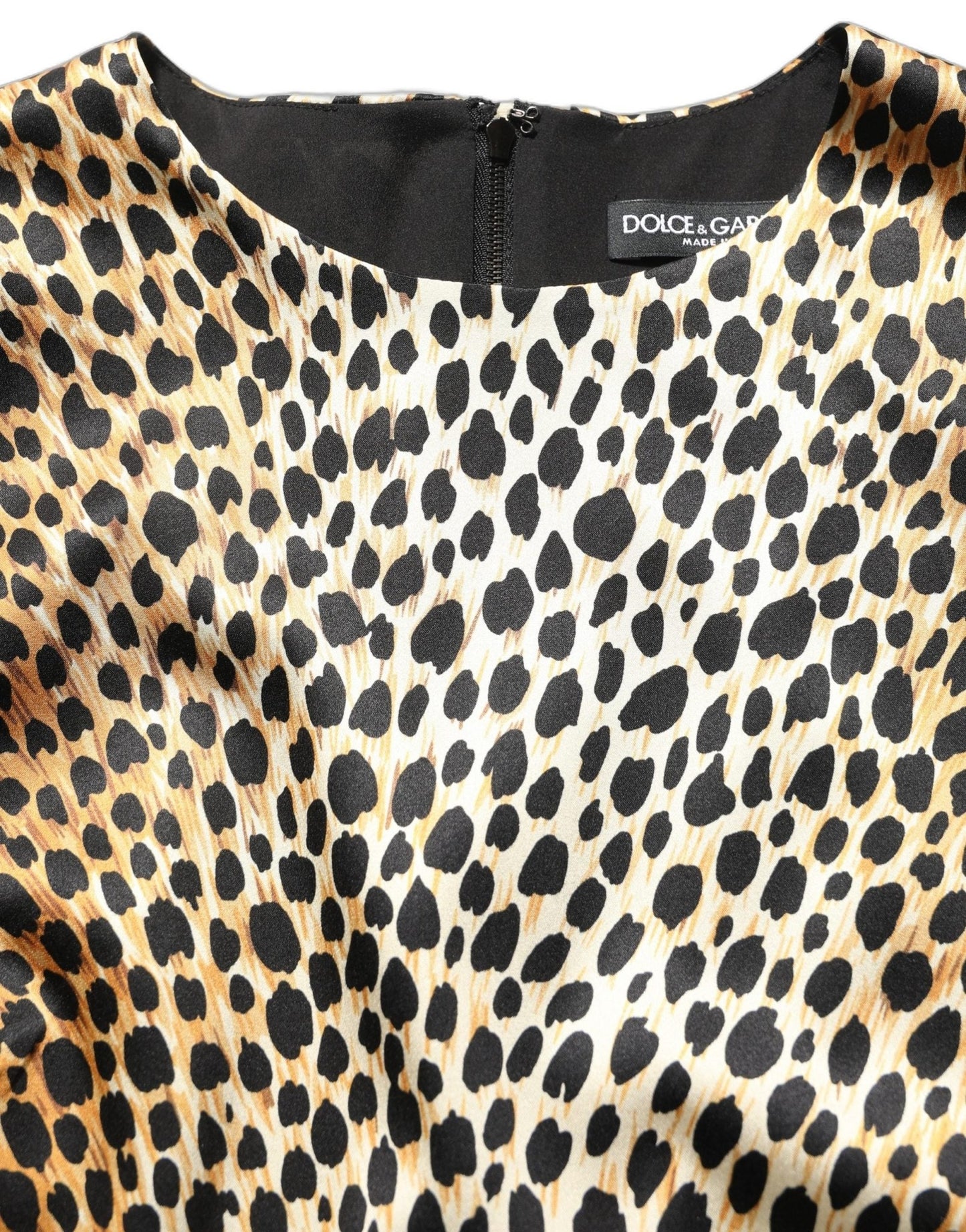 Dolce & Gabbana Brown Ocelot Print Long Sleeve Mini Dress - HBPS Beauty & Fashion