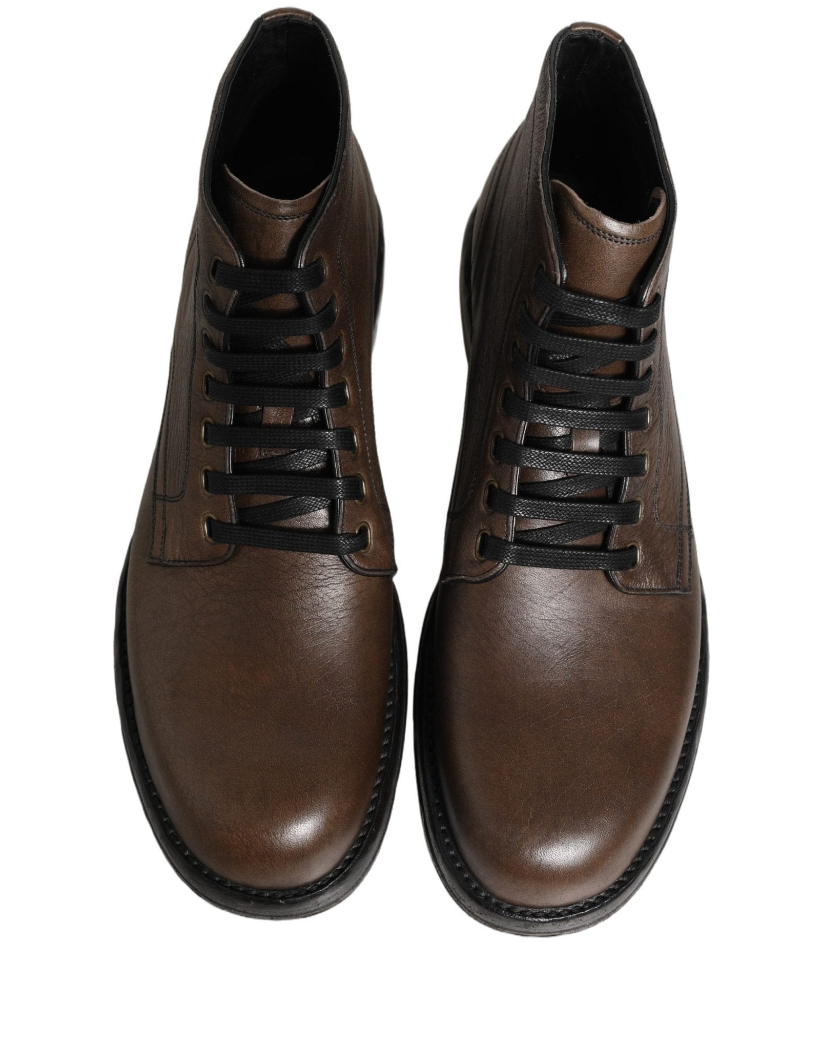 Dolce & Gabbana Brown Perugino Leather Men Ankle Boots Shoes - HBPS Beauty & Fashion