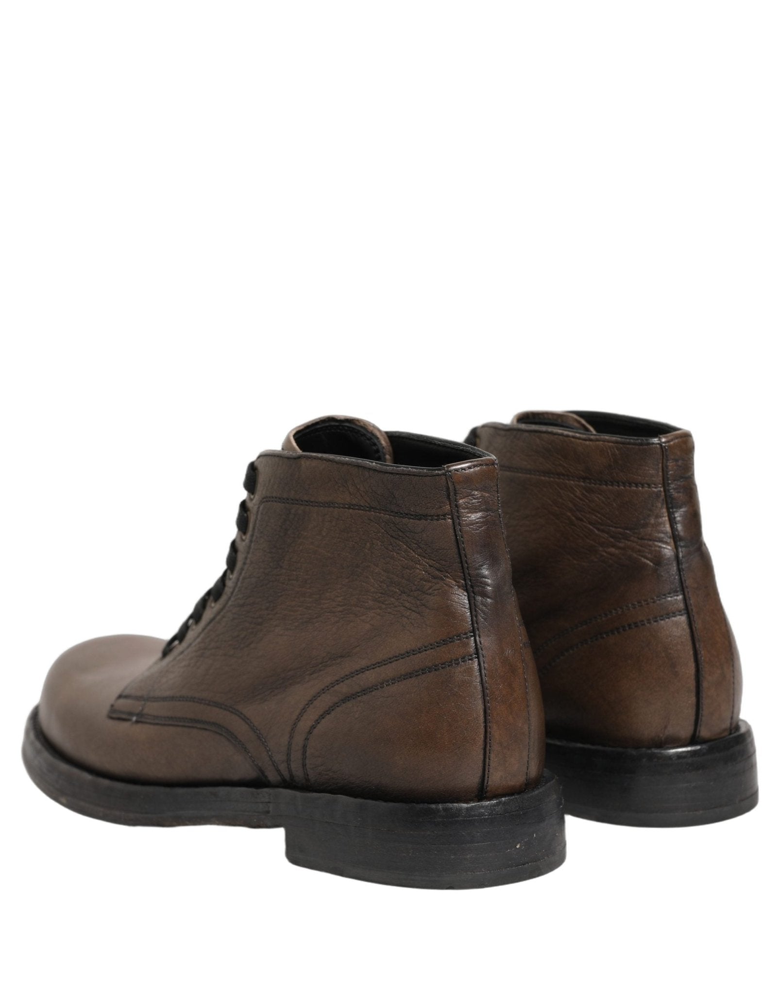 Dolce & Gabbana Brown Perugino Leather Men Ankle Boots Shoes - HBPS Beauty & Fashion