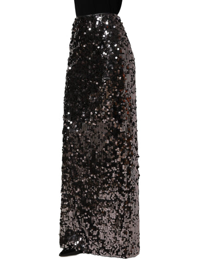 Dolce & Gabbana Brown Sequinned Embellished Pencil Cut Skirt - HBPS Beauty & Fashion