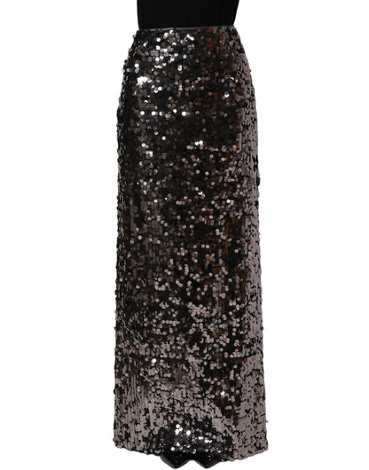 Dolce & Gabbana Brown Sequinned Embellished Pencil Cut Skirt - HBPS Beauty & Fashion