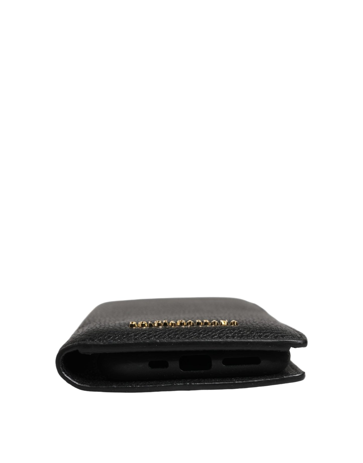 Dolce & Gabbana Case Flip Cover Black Calf Leather iPhone11 PRO Phone - HBPS Beauty & Fashion