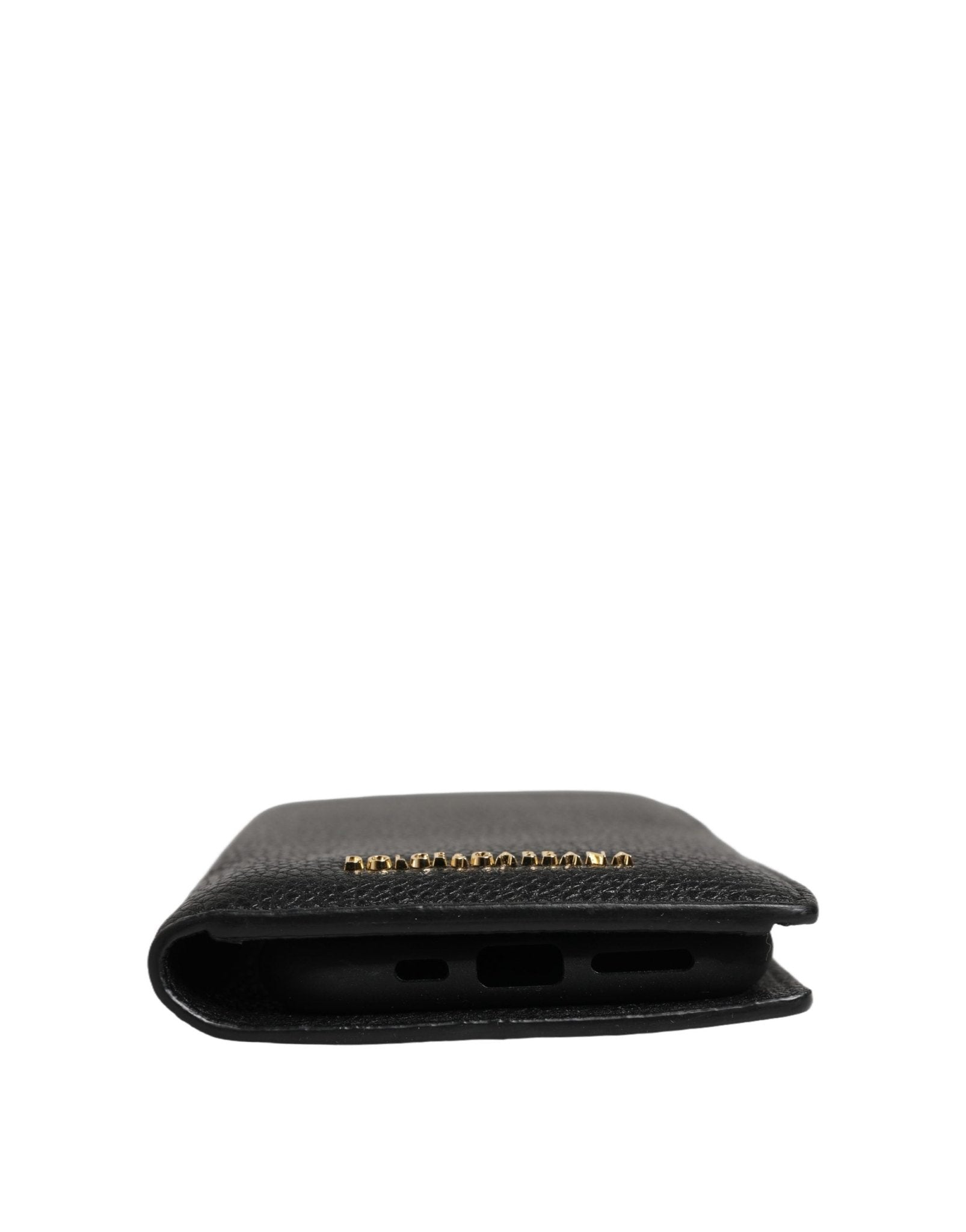 Dolce & Gabbana Case Flip Cover Black Calf Leather iPhone11 PRO Phone - HBPS Beauty & Fashion