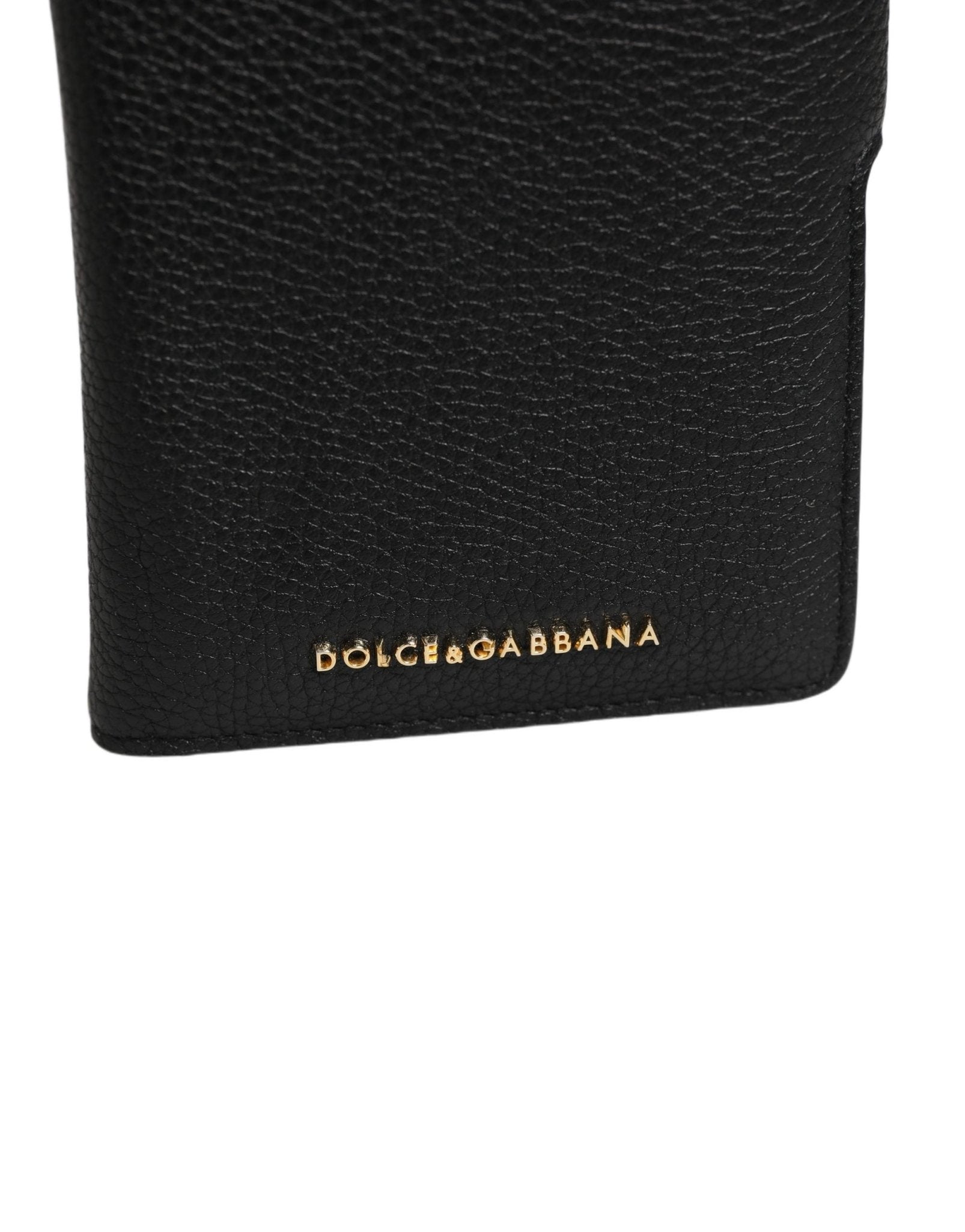 Dolce & Gabbana Case Flip Cover Black Calf Leather iPhone11 PRO Phone - HBPS Beauty & Fashion