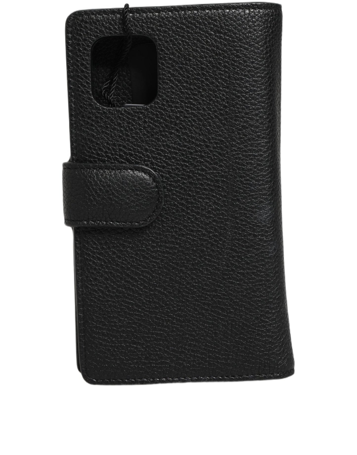 Dolce & Gabbana Case Flip Cover Black Calf Leather iPhone11 PRO Phone - HBPS Beauty & Fashion