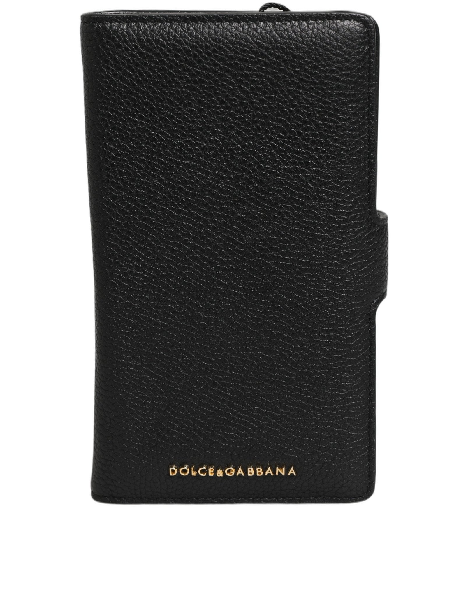 Dolce & Gabbana Case Flip Cover Black Calf Leather iPhone11 PRO Phone - HBPS Beauty & Fashion