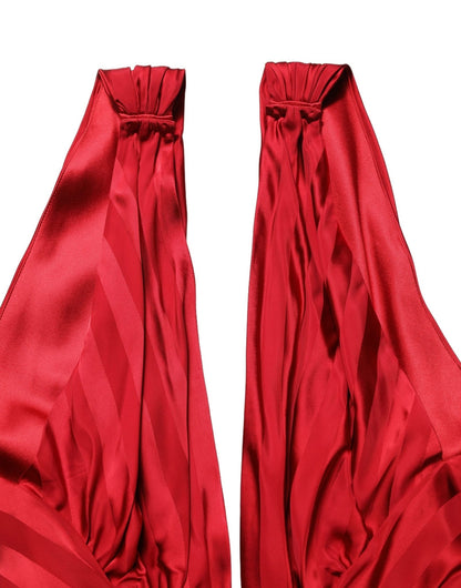 Dolce & Gabbana Combinaison Femme Rouge — Col Halter Plongeant & Drapé | 100% Viscose | Made in Italy - HBPS Beauty & Fashion