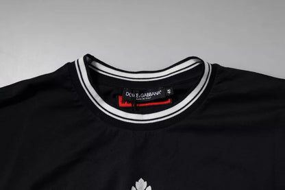 Dolce & Gabbana Dark Blue Logo Crown Cotton Crew Neck T-shirt - HBPS Beauty & Fashion