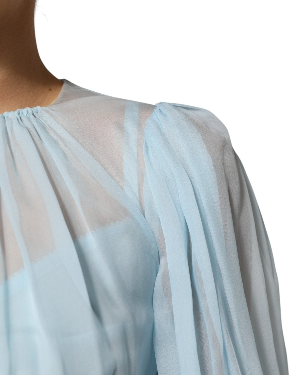 Dolce & Gabbana Fuchsia Light Blue Silk Two Tone Midi Dress - HBPS Beauty & Fashion