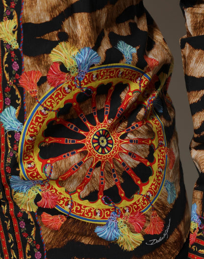 Dolce & Gabbana GOLD Cotton Tiger Carretto Long Sleeve Shirt - HBPS Beauty & Fashion