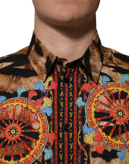 Dolce & Gabbana GOLD Cotton Tiger Carretto Long Sleeve Shirt - HBPS Beauty & Fashion
