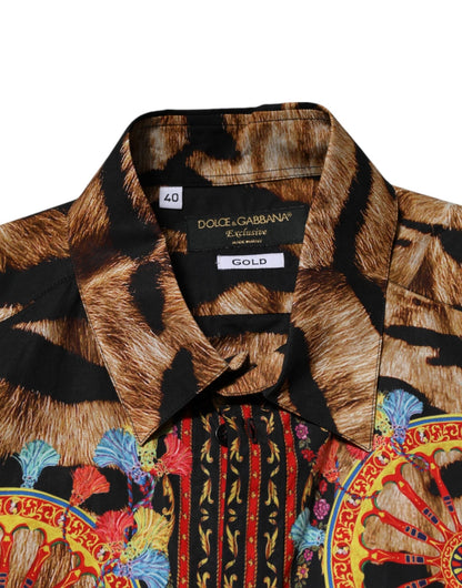 Dolce & Gabbana GOLD Cotton Tiger Carretto Long Sleeve Shirt - HBPS Beauty & Fashion