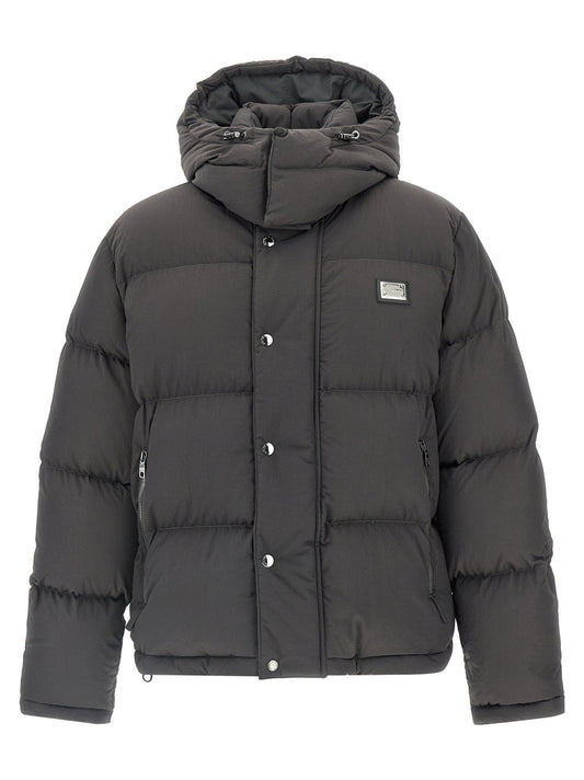 Dolce & Gabbana Gray Polyamide Full-Length Jacket - HBPS Beauty & Fashion