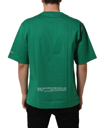 Dolce & Gabbana Green Cotton DGVIB3 Print Crew Neck T-shirt - HBPS Beauty & Fashion