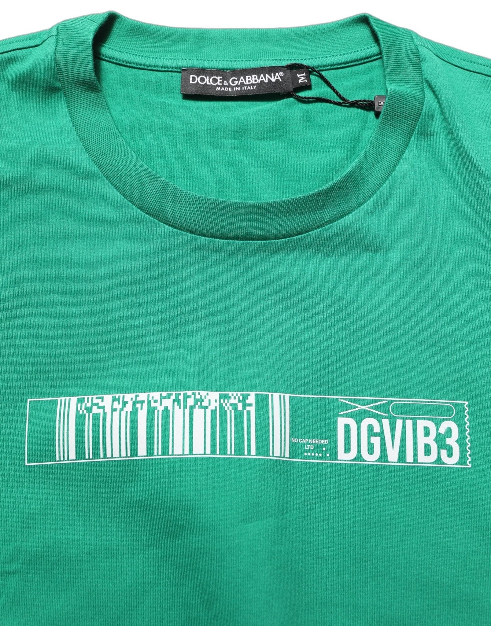 Dolce & Gabbana Green Cotton DGVIB3 Print Crew Neck T-shirt - HBPS Beauty & Fashion