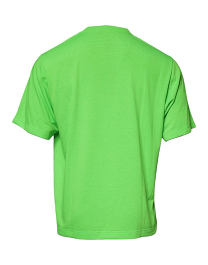 Dolce & Gabbana Green DG Logo Cotton Crew Neck T-shirt - HBPS Beauty & Fashion